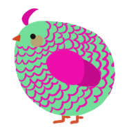 A spring and fuchsia chicken with a lace pattern