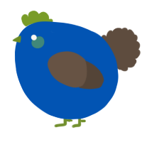 A ultramarine and bark chicken