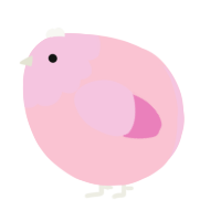 A rose and pink chicken with a head pattern
