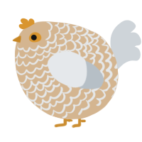 A beige and mist chicken with a lace pattern
