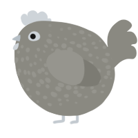 A ash chicken with a speckle pattern