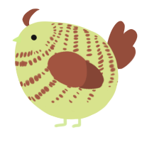 A lemon and russet chicken with a bar pattern