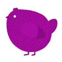 A plum chicken with a lace pattern
