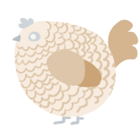A cream and beige chicken with a lace pattern