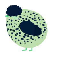 A gluppy and tumblr chicken with a speckle pattern