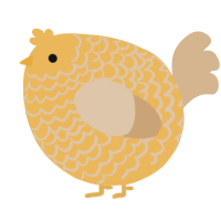 A honey and beige chicken with a lace pattern