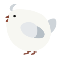 A white and mist chicken