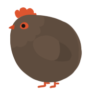 A bark chicken with a head pattern
