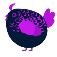 A tumblr and amethyst chicken with a half-lace pattern