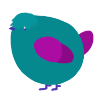 A teal and plum chicken