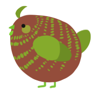 A russet and chartreuse chicken with a bar pattern