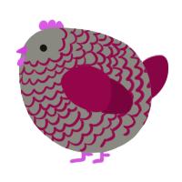 A ash and maroon chicken with a lace pattern