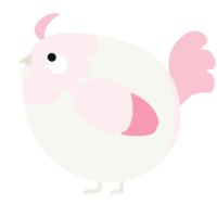 A white and rose chicken with a head pattern