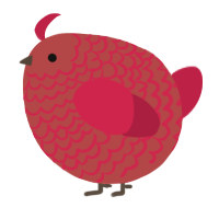 A red and crimson chicken with a lace pattern