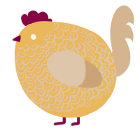 A honey and beige chicken with a double-lace pattern