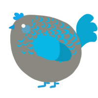 A ash and cerulean chicken with a half-lace pattern