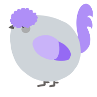 A mist and lilac chicken