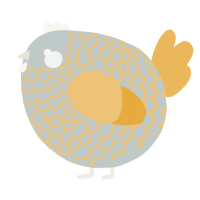 A silver and honey chicken with a lace pattern