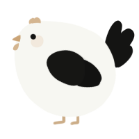 A white and black chicken