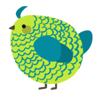 A lime and sea chicken with a lace pattern