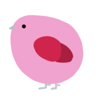 A pink and crimson chicken