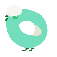 A mint and white chicken