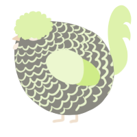 A ash and apple chicken with a lace pattern