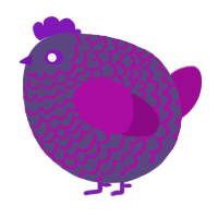 A overcast and plum chicken with a lace pattern