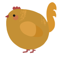 A gold and orange chicken with a neck-band pattern