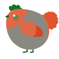 A ash and vermilion chicken with a head pattern