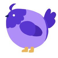 A lilac and indigo chicken with a head pattern