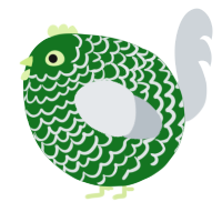 A leaf and mist chicken with a lace pattern