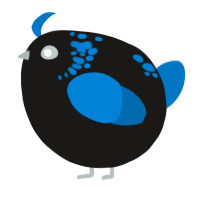 A sable and sapphire chicken with a neck-speckle pattern