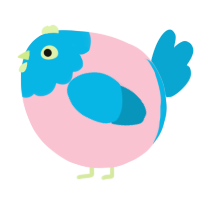 A rose and cerulean chicken with a head pattern