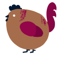 A brown and maroon chicken with a neck-band pattern