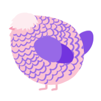 A rose and blurple chicken with a lace pattern