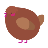A russet and brown chicken
