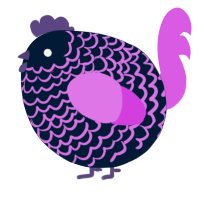 A tumblr and orchid chicken with a lace pattern
