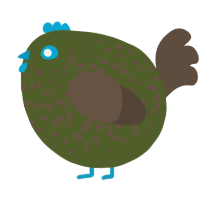 A olive and bark chicken with a speckle pattern