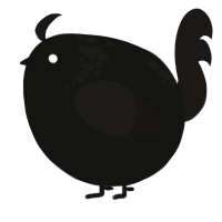 A black and sable chicken with a neck-speckle pattern