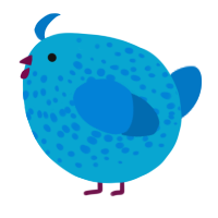 A cerulean and sapphire chicken with a speckle pattern