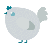 A mist and silver chicken with a lace pattern