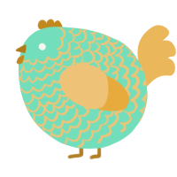 A mint and honey chicken with a lace pattern