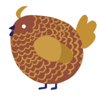 A russet and gold chicken with a lace pattern