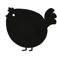 A black chicken with a lace pattern