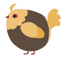 A bark and honey chicken with a head pattern