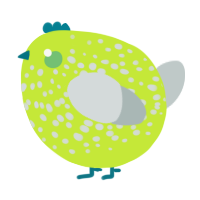 A lime and silver chicken with a speckle pattern