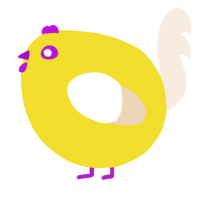 A yellow and cream chicken