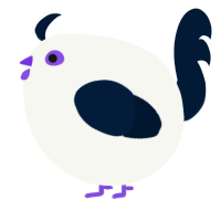 A white and tumblr chicken