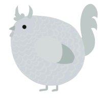 A mist and silver chicken with a lace pattern